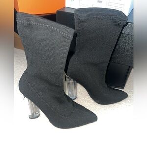 Ankle boots with clear heel